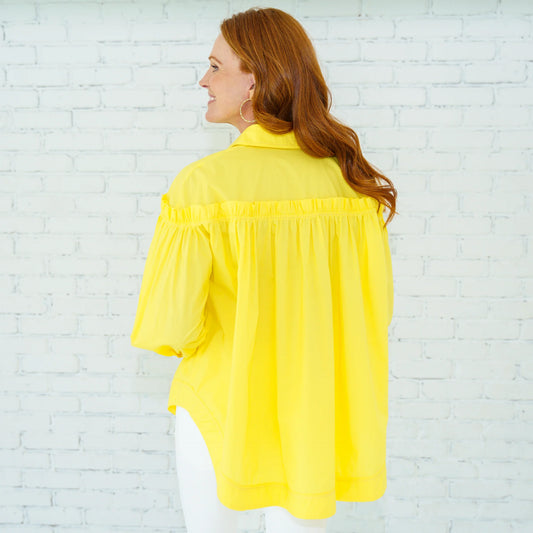 Caryn Lawn Miriam Top- Yellow