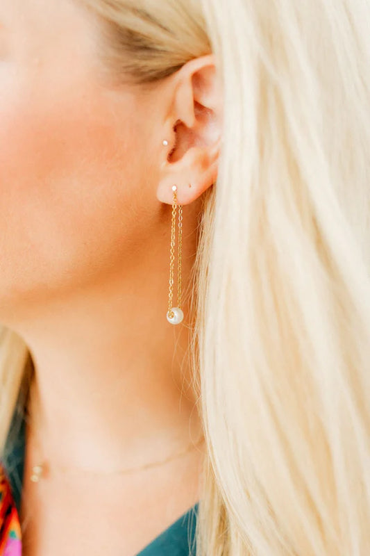 Linny Co. Cassie Pearl Drop Statement Earring - Gold