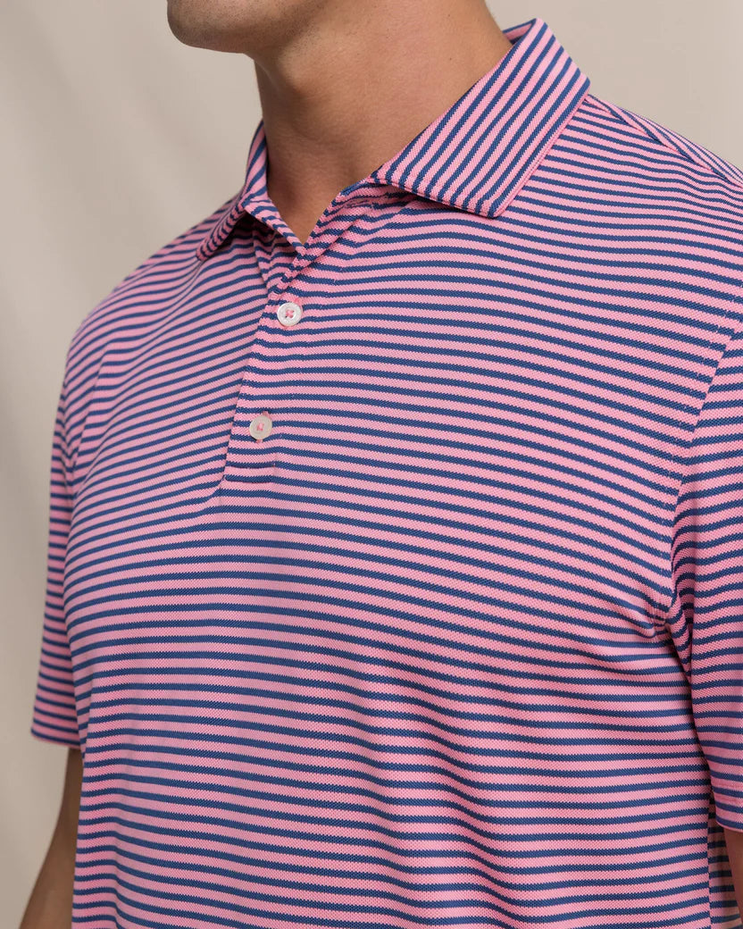 Southern Tide Men's Coastal Breeze Oceanfront Stripe Pique Performance Polo