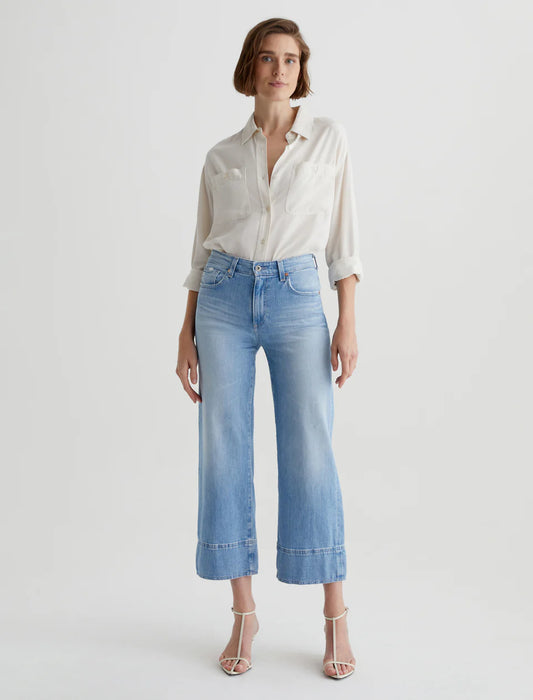 AG Women's Mid-Rise Saige Wide Leg Crop