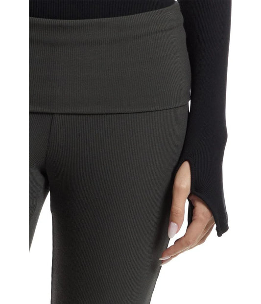 Barefoot Dreams Ultra Soft Rib Fold Over Pant- Dark Moss