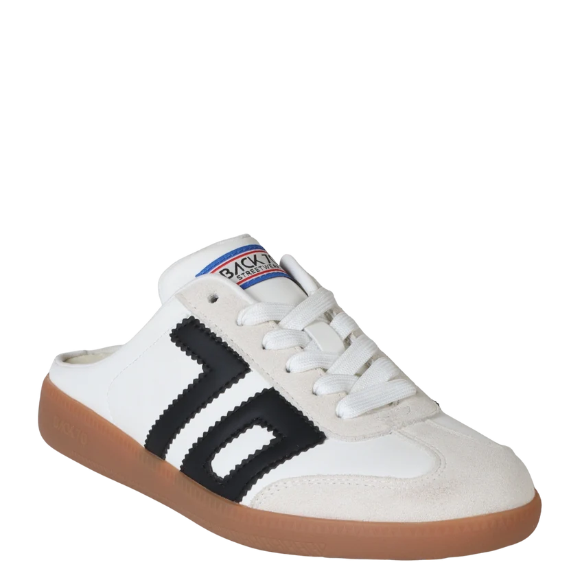 Back 70 Easter In White Black Backless Sneakers