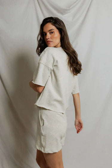 Perfectwhitetee Ezra Terry Short Sleeve Loose Sweatshirt