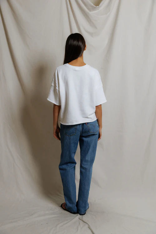 Perfectwhitetee Ezra Terry Short Sleeve Loose Sweatshirt