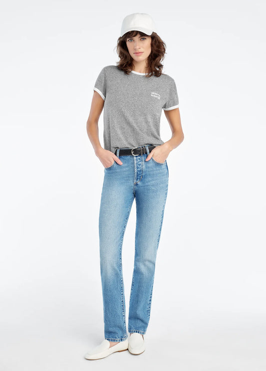 Favorite Daughter The Collegiate Chest Logo Ringer Tee