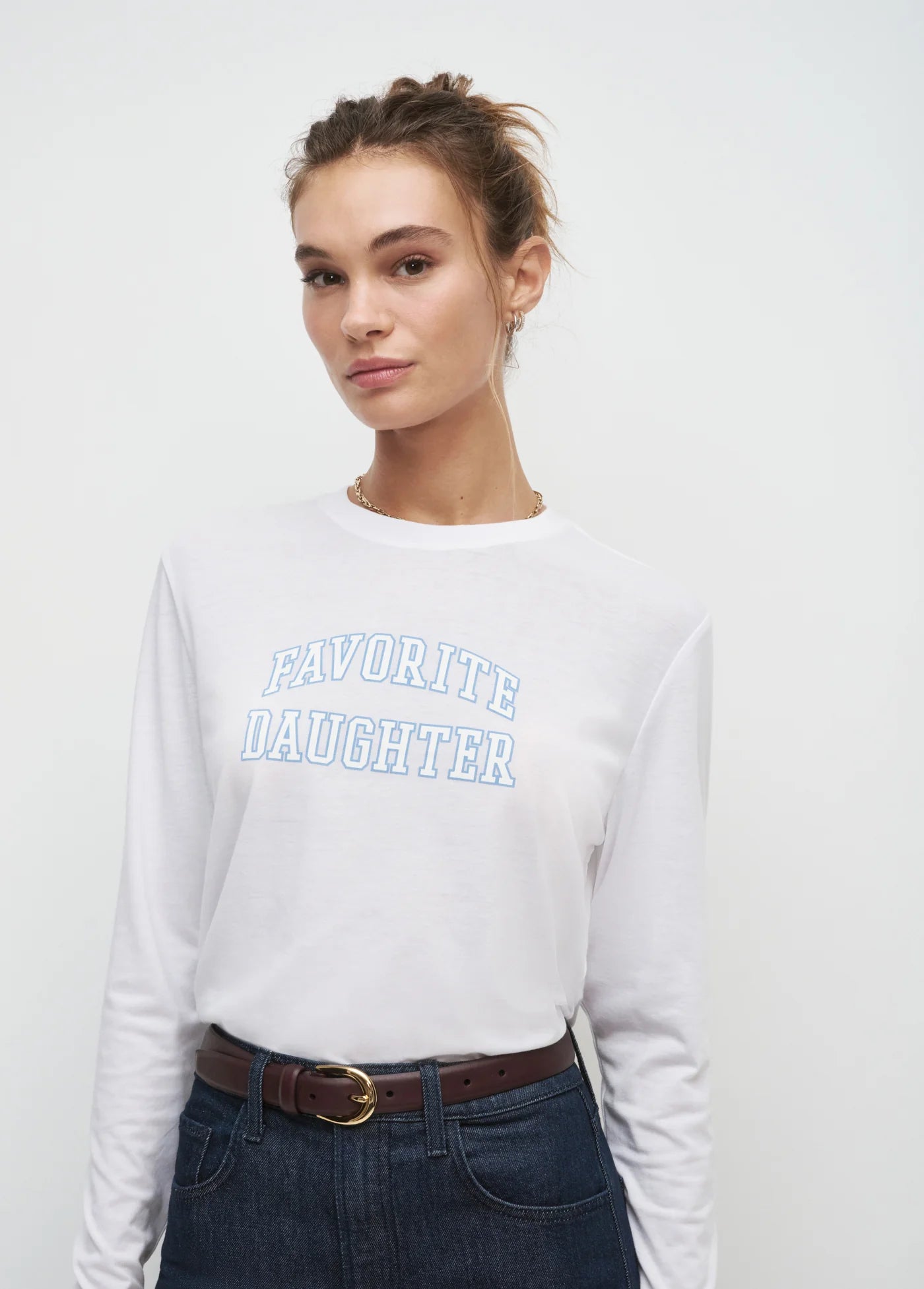 Favorite Daughter The Cropped Collegiate Long Sleeve Tee