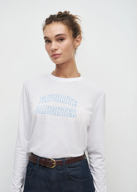 Favorite Daughter The Cropped Collegiate Long Sleeve Tee