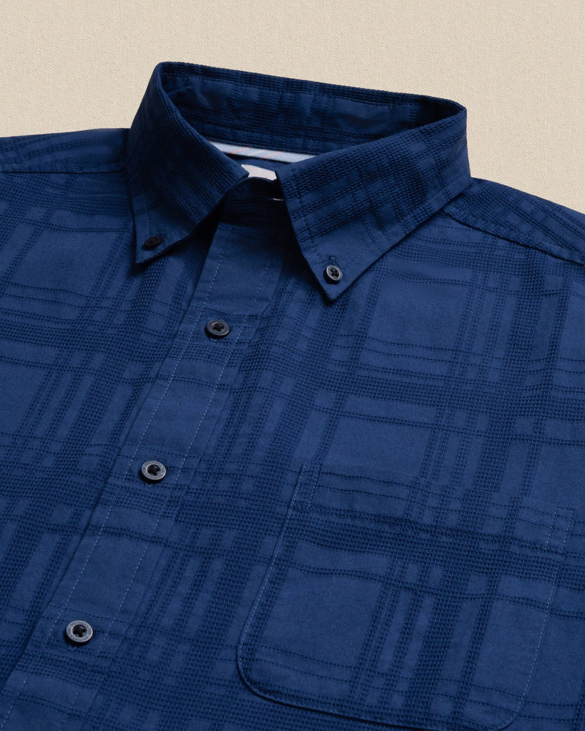 Southern Tide Men's Fort Fisher Textured Short Sleeve Sport Shirt