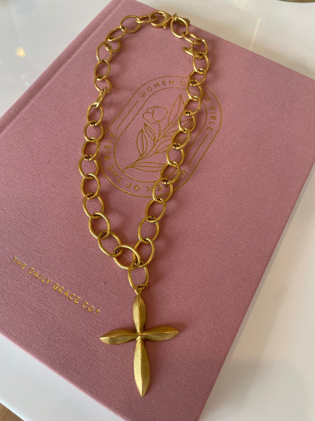 Cola Stacks Gold Parke Cross Necklace