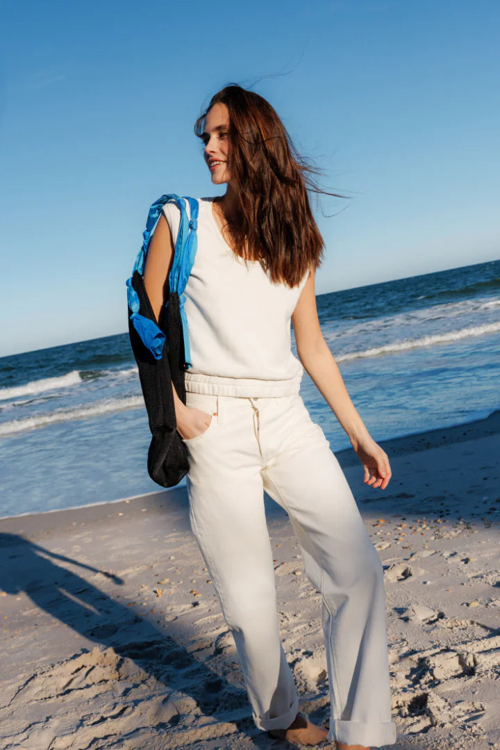 PerfectWhiteTee French Terry Scoop Crop Tank