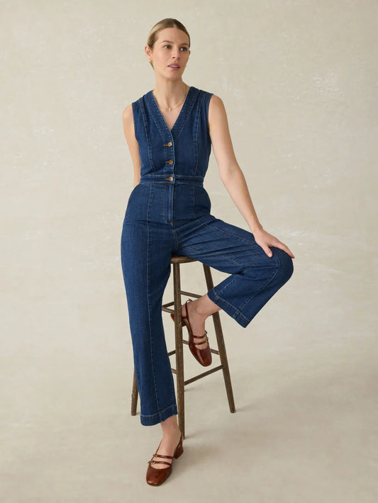 Faherty Women's Denim Giselle Jumpsuit