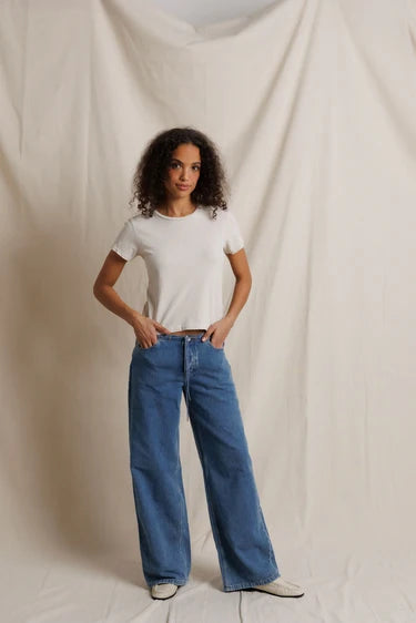 PerfectWhiteTee Recyled Cotton Short Sleeve Vintage Fitted Crew Tee