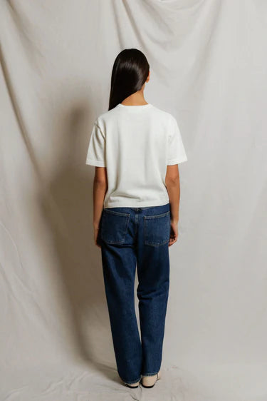 PerfectWhiteTee Maude Cotton Short Sleeve Crew Neck Cardigan