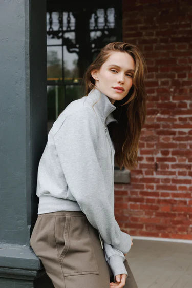 PerfectWhiteTee Milana Pureform Travel Zip Up Cropped Track Jacket