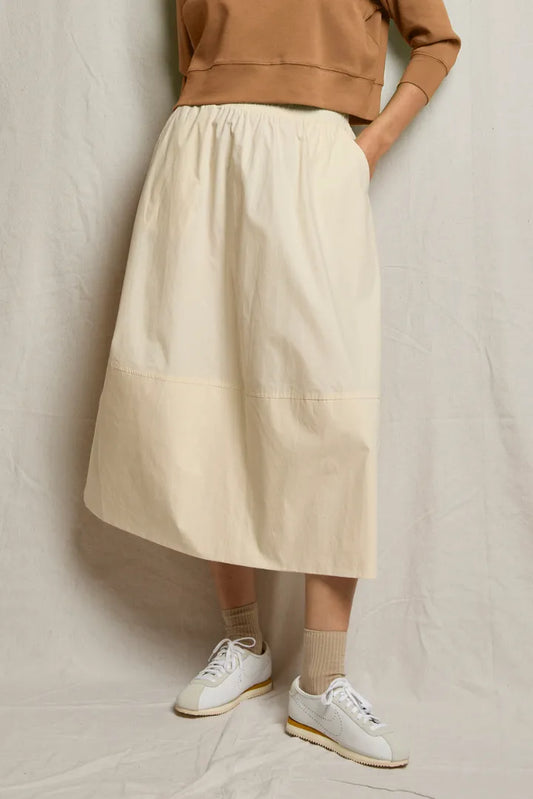 PerfectWhiteTee Minka Poplin A-Line Skirt With Pockets