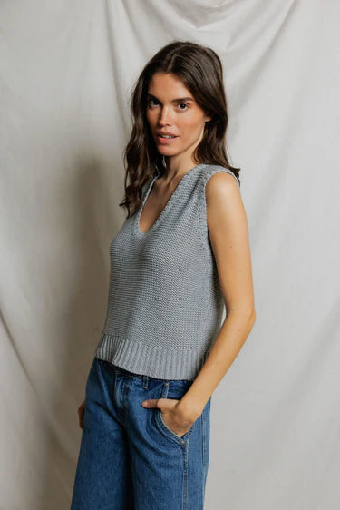 PerfectWhiteTee Peggy Cotton Sweater U-Neck Tank