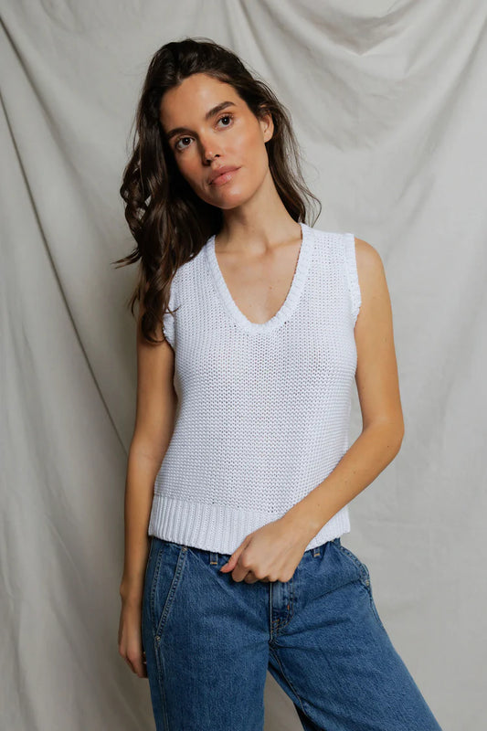 PerfectWhiteTee Peggy Cotton Sweater U-Neck Tank
