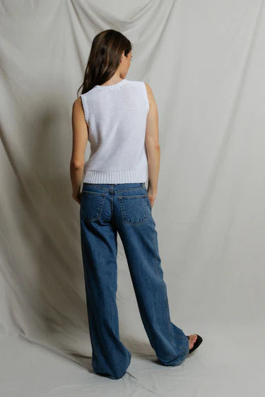 PerfectWhiteTee Peggy Cotton Sweater U-Neck Tank