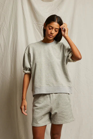 Perfectwhitetee Rebecca Cotton Short Sleeve Rolled Crew Neck