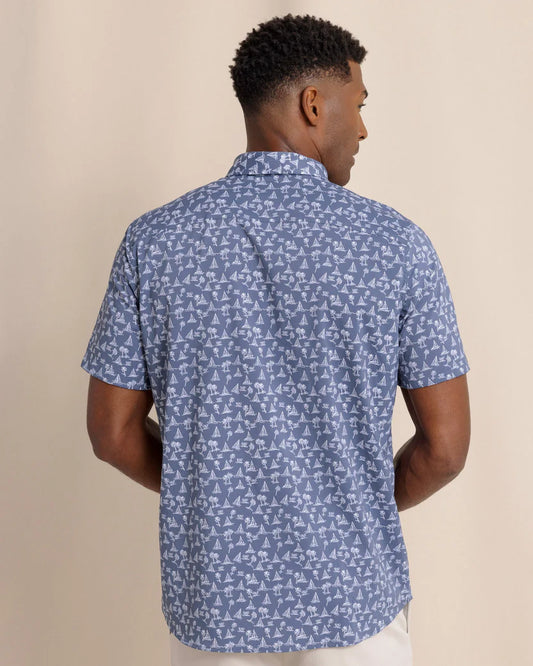 Southern Tide Men's Sail Away Brrr Intercoastal Short Sleeve Sport Shirt