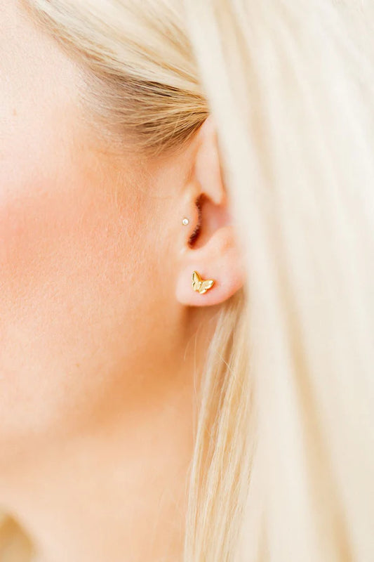 Linny Co. Screwback Stud Earrings - Bella Butterfly