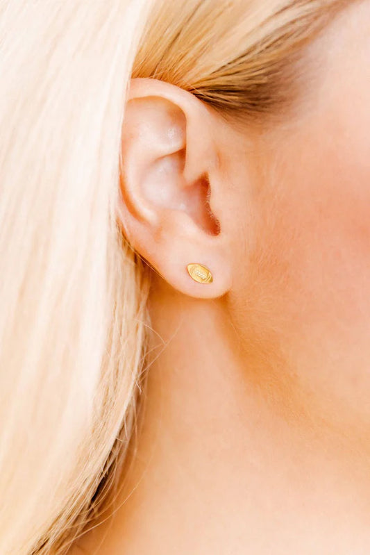 Linny Co. Screwback Stud Earrings - Football