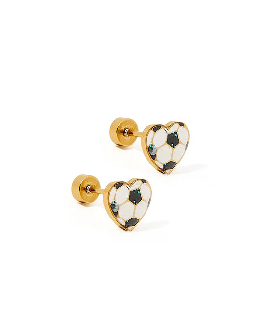 Linny Co. Screwback Stud Earrings - Soccer