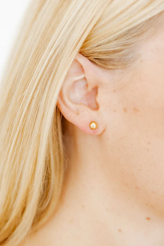 Linny Co. Screwback Stud Earrings - Vera Round 6mm