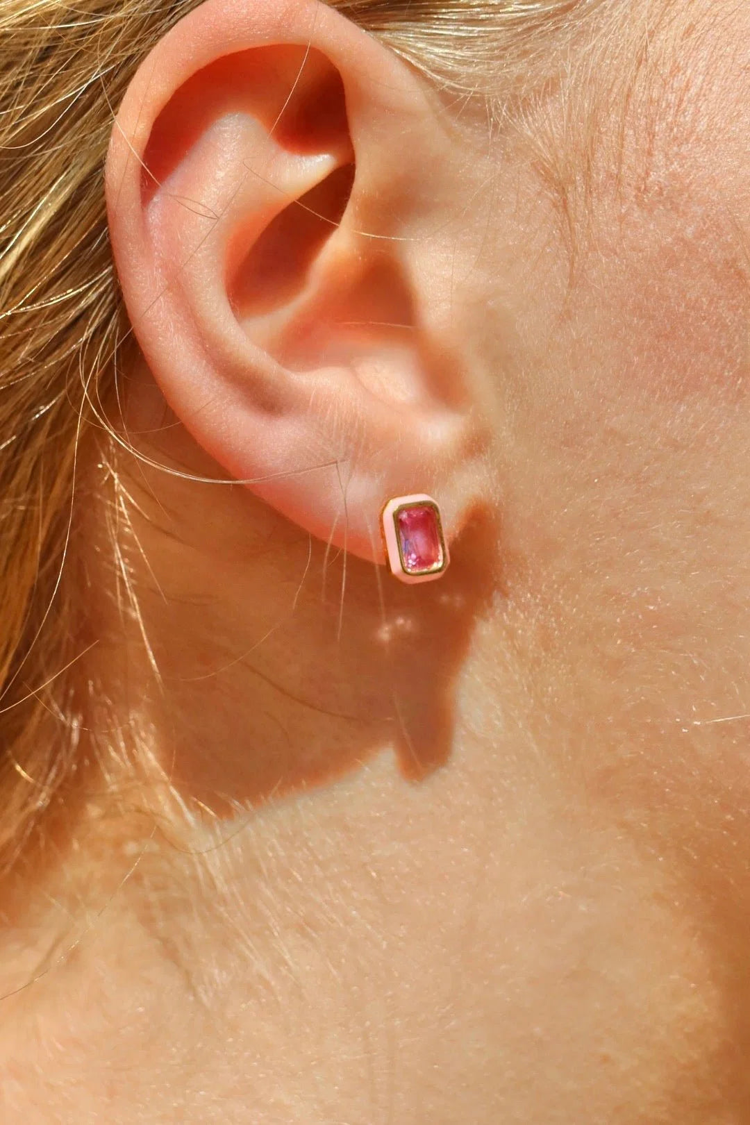 Linny Co. Screwback Stud Earrings - Whitney Bubblegum Pink