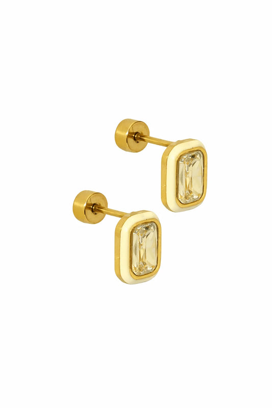 Linny Co. Screwback Stud Earrings - Whitney Butter Yellow