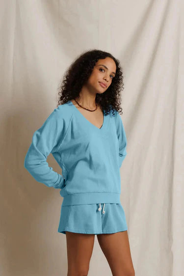 PerfectWhiteTee Sinead French Terry V Neck Sweatshirt