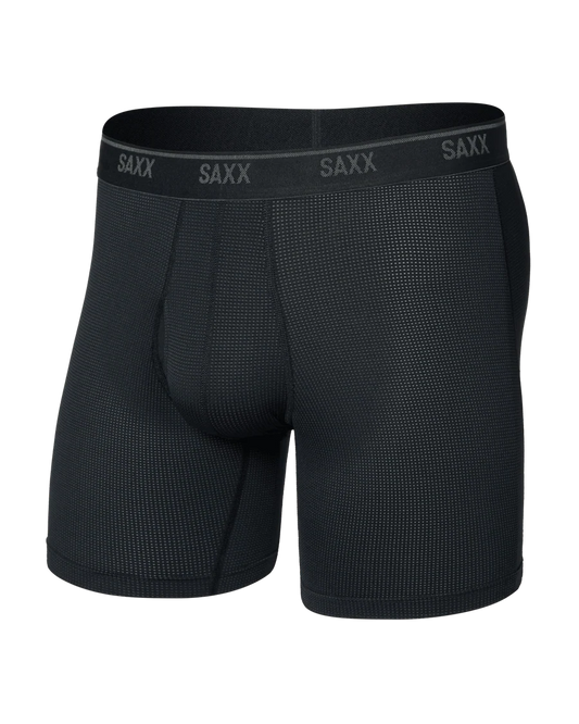 Saxx Quest Quick-Dry Mesh Performance Boxer Brief 6"- Black