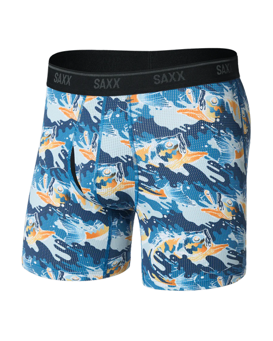 Saxx Quest Quick-Dry Mesh Quick-Dry Performance Boxer Brief 6"- Big Mouth Bass