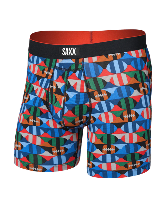 Saxx Pro Multi-Sport Mesh Multi-Sport Performance Boxer Brief 6"- Gridiron Check-Multi
