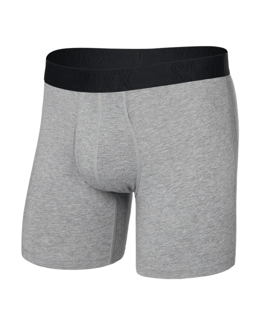 Saxx DropTemp Cooling Cotton Cooling Cotton Boxer Brief-6"- Dark Grey Heather