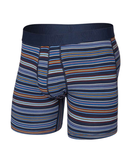 Saxx DropTemp® Cooling Cotton Cooling Cotton Boxer Brief 6"- Vivid Stripe-Maritime