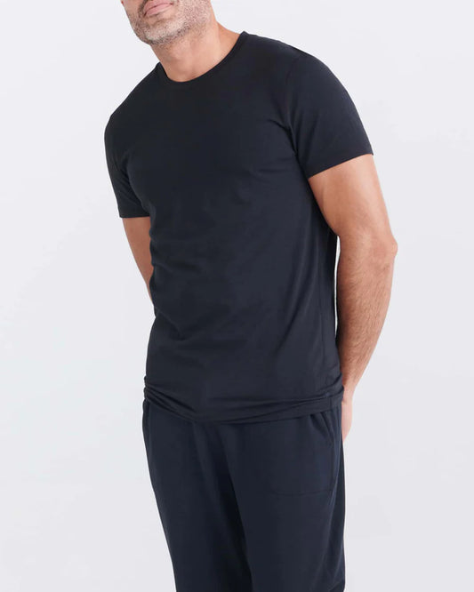 Saxx DropTemp® Cooling Cotton Cooling Cotton Crew Neck Undershirt- Black