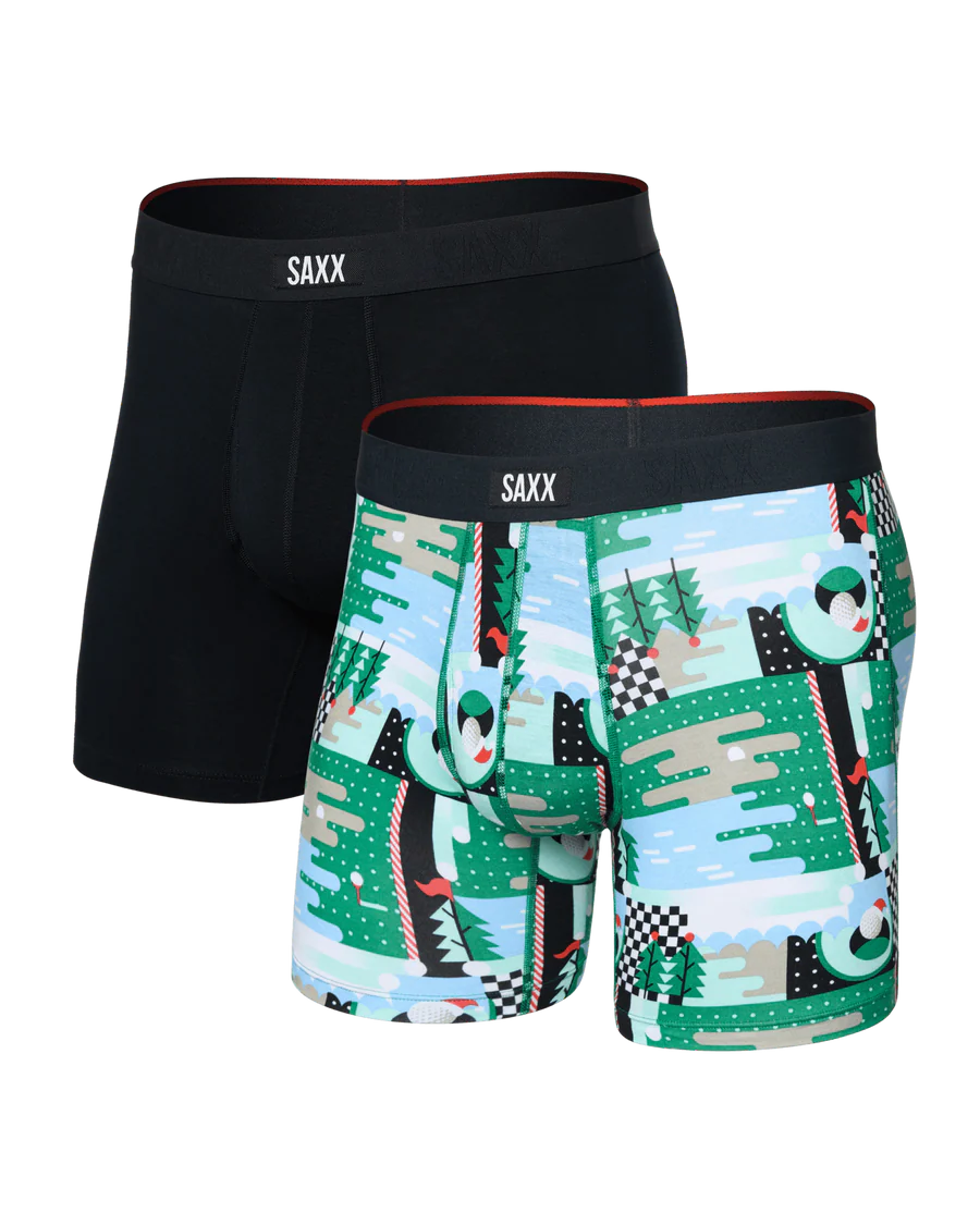 Saxx Vibe Xtra Soft Comfort Gift Box (2 Pack) Soft Comfort Boxer Brief 6"