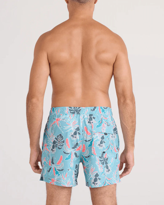 Saxx Men's Oh Buoy 2N1 Classic Swim Trunk 5" With Liner | Island Tropics
