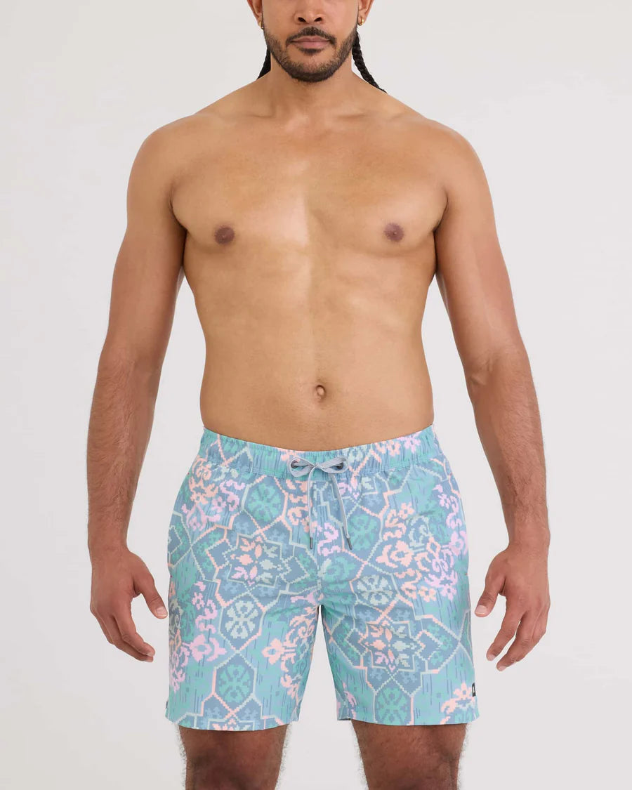 Saxx Men's Oh Buoy 2N1 Classic Swim Trunk 7" With Liner | Arabesque