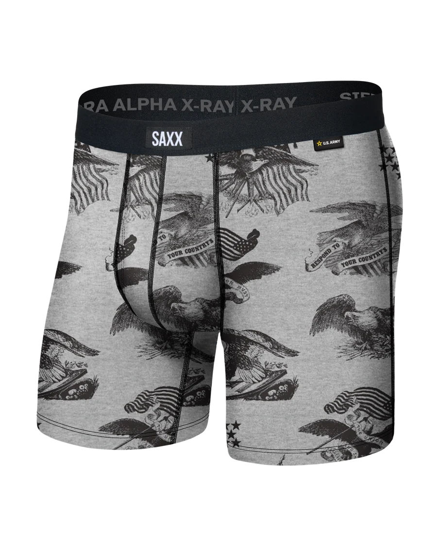 Saxx Vibe Xtra Soft Comfort x US Army Everyday Boxer Brief 6"- Army Eagle