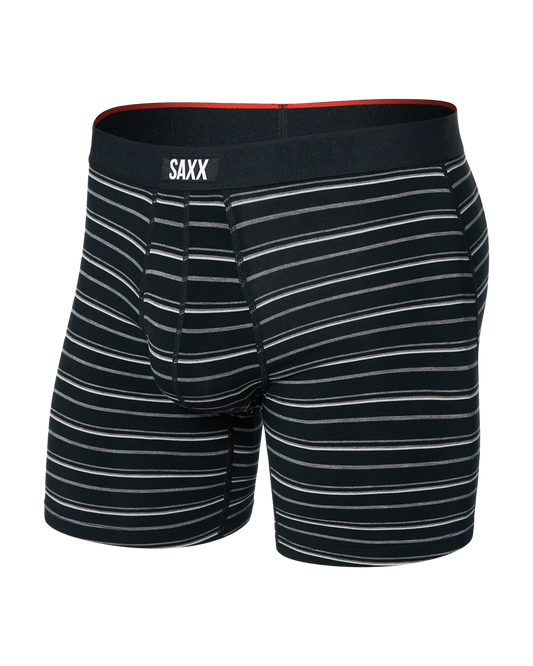 Saxx Vibe Xtra Soft Comfort Soft Comfort Boxer Brief 6"- Black Coast Stripe