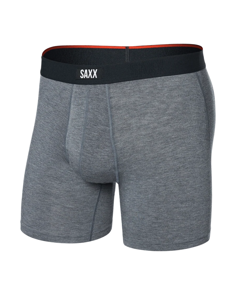 Saxx Vibe Xtra Soft Comfort Everyday Boxer Brief 6"- Dark Grey Heather