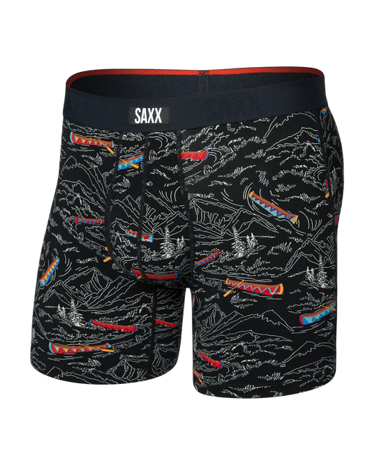 Saxx Vibe Xtra Soft Comfort Soft Comfort Boxer Brief 6"- Rivers Bend- Black