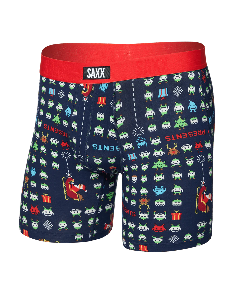 Saxx Vibe Xtra Soft Comfort Soft Comfort Boxer Brief 6"- Sleigh Invaders