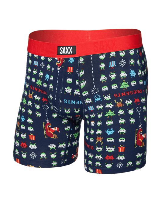 Saxx Vibe Xtra Soft Comfort Soft Comfort Boxer Brief 6"- Sleigh Invaders