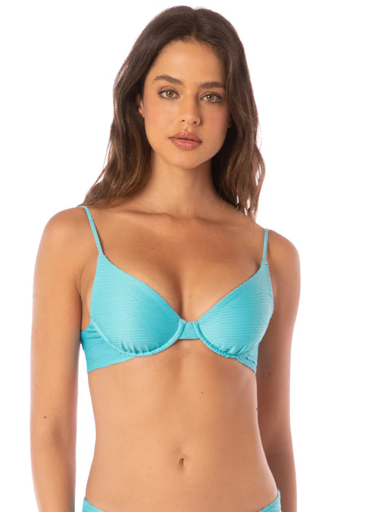Maaji Women's Sea Blue Dainty Unmolded Underwire Bikini Top