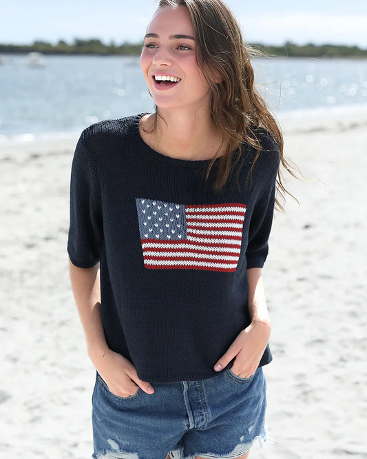 Wooden Ships Short Sleeve Cotton Flag Crew